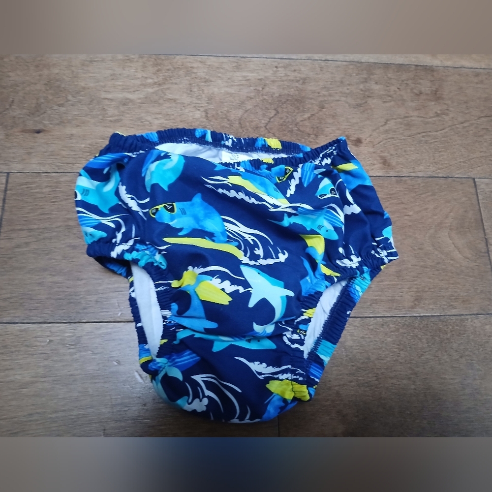 Reusable Navy Shark Swim Diaper, 18-24